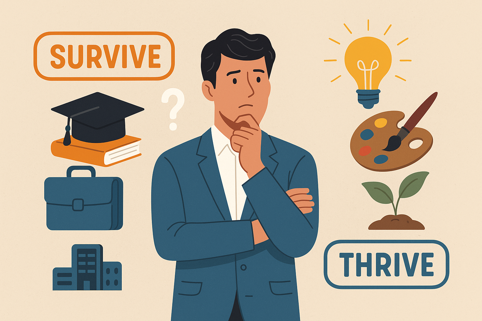 Education teach us how to survive but not how to thrive